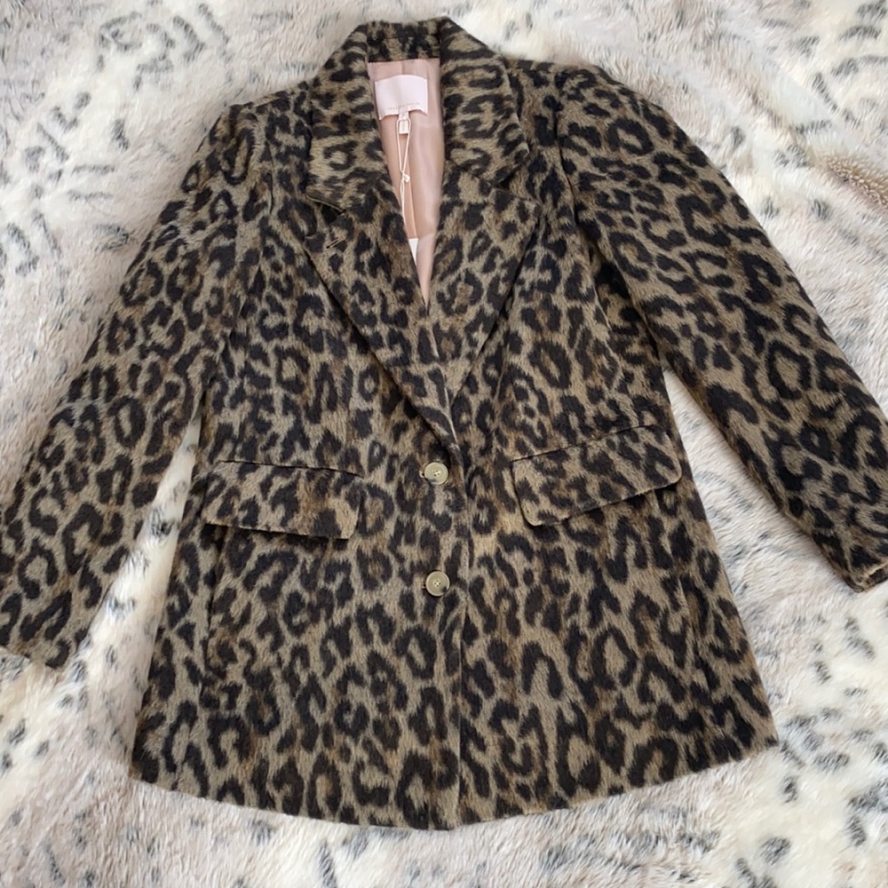 Designer Rebecca Taylor Leopard Print Coat. NEW